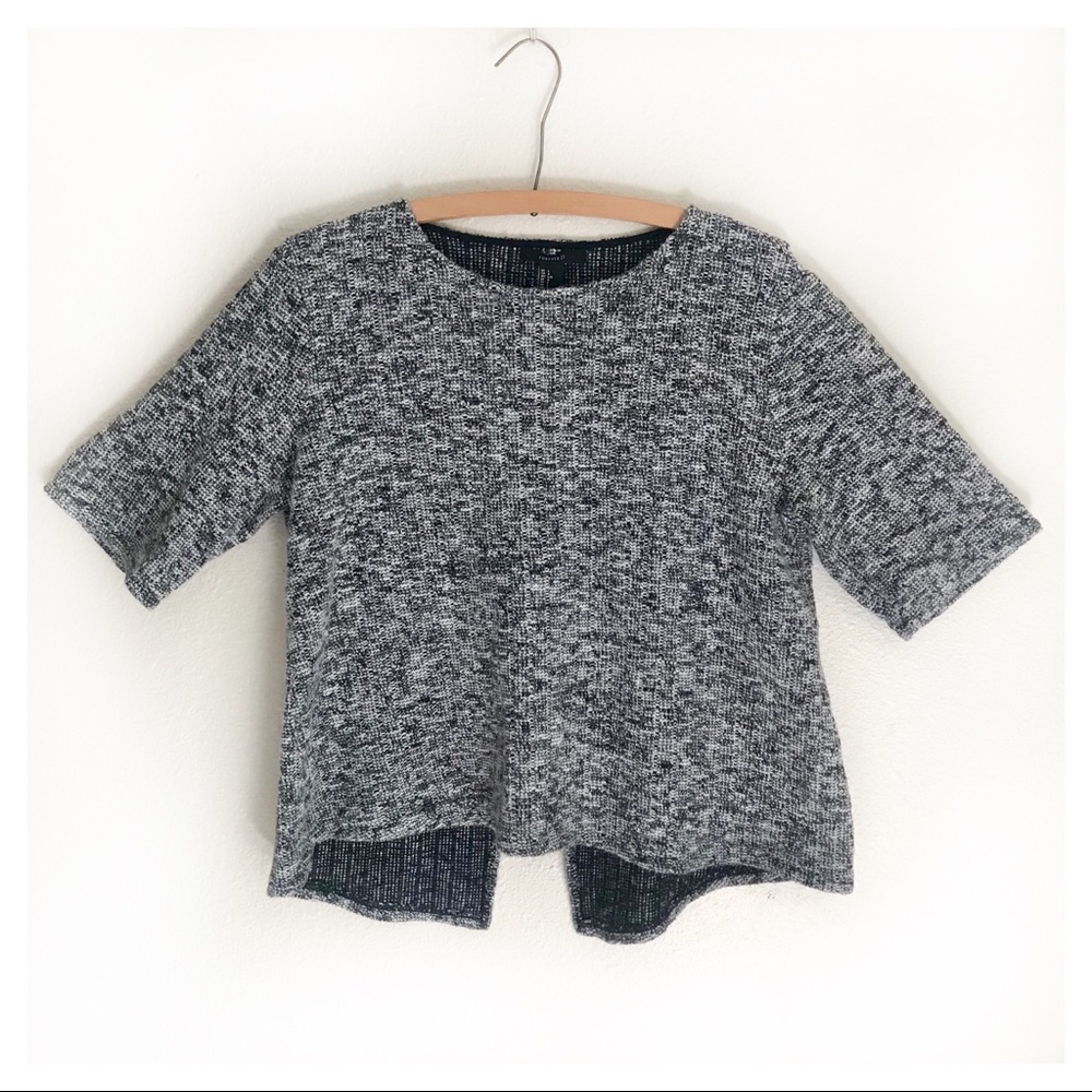 Forever 21 Grey Open-Back Crop Sweater